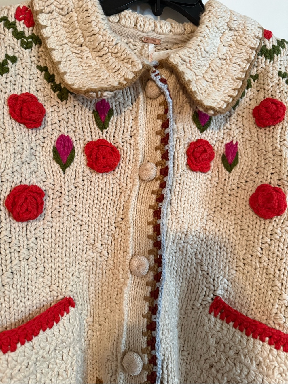 Free People Oversize Rosebud Cardigan - Picture 6 of 16